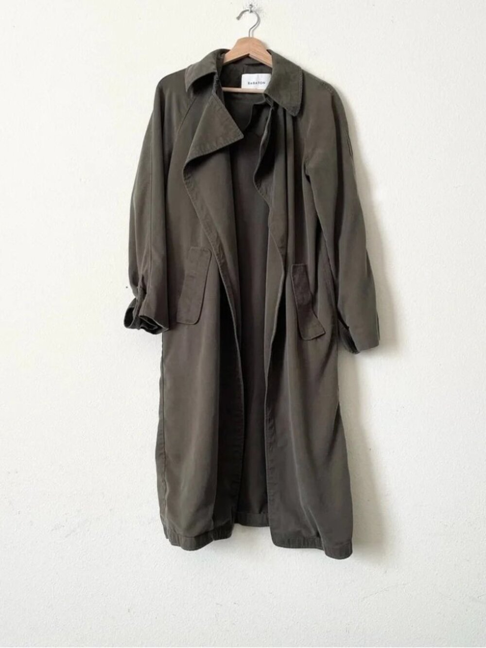 Aritzia Coat Babaton Lawson Trench Monterey Green Small - Picture 5 of 8